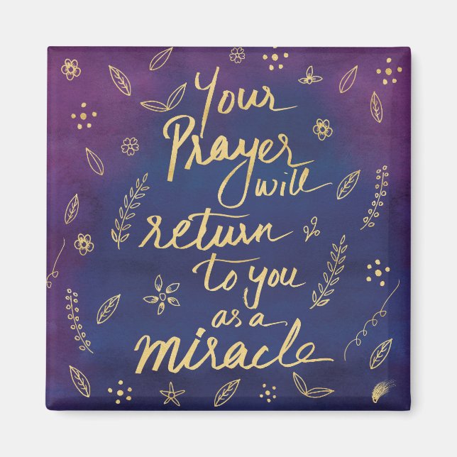 Prayer Faith Miracle Hope-bekräftelse Magnet (Framsidan)