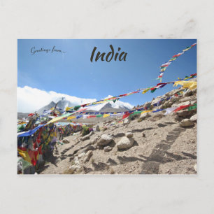 Prayer Flaggor vid Sjö Gurudongmar Sikkim India Vykort