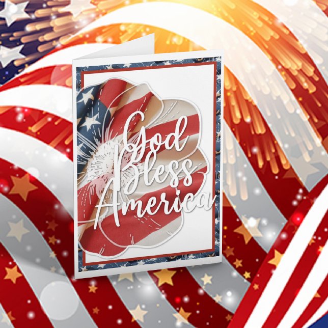Prayer för Amerika USA FLAGGA RÖTT VITT BLÅTT Kort (Skapare uppladdad)