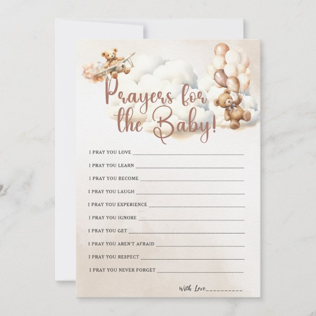 PRAYER FÖR BABY, babyskor, spjutspets för spel, kl Inbjudningar (Framsida)