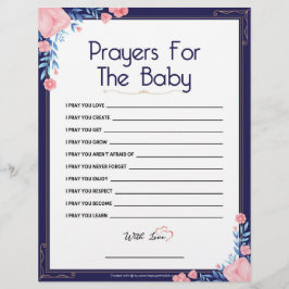 Prayer för Baby [Blommigt Ram] Brevhuvud