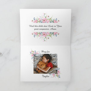 Prayer för barndiagnostik med cancer  kort