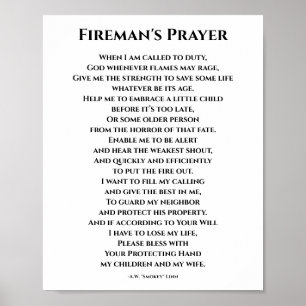 Prayer för en brandman - våra hjältar poster