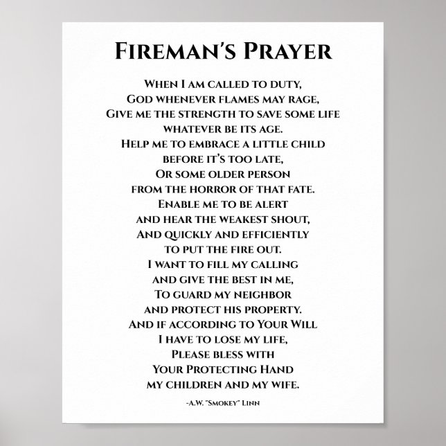Prayer för en brandman - våra hjältar poster (Framsidan)
