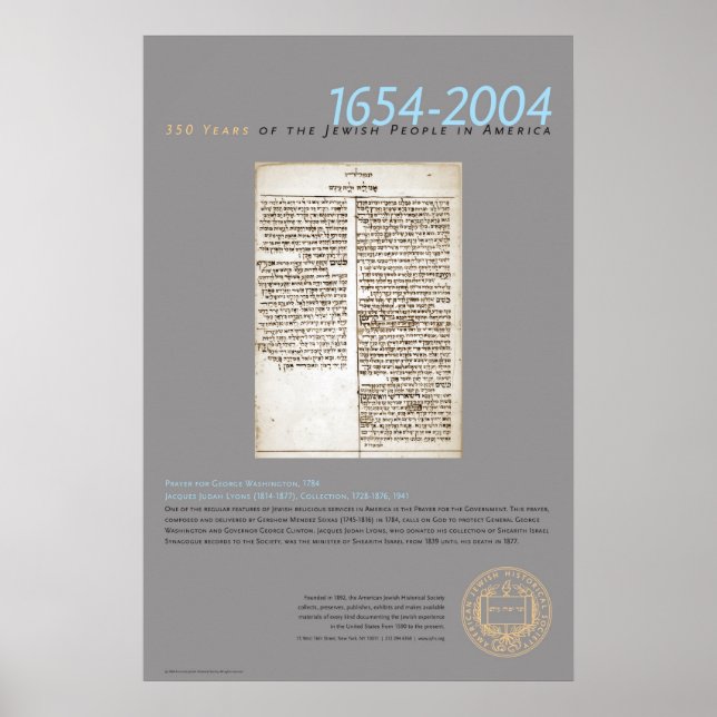 Prayer for George Washington, 1784 Poster (Framsidan)