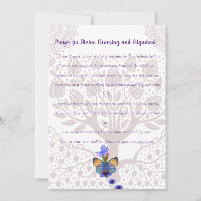 Prayer för gudomlig rengöring och justering inbjudningar (Framsida)