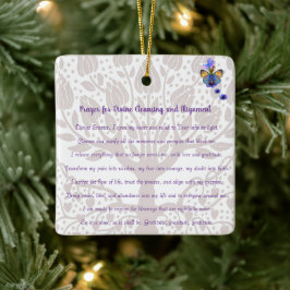 Prayer för gudomlig rengöring och justering julgransprydnad keramik