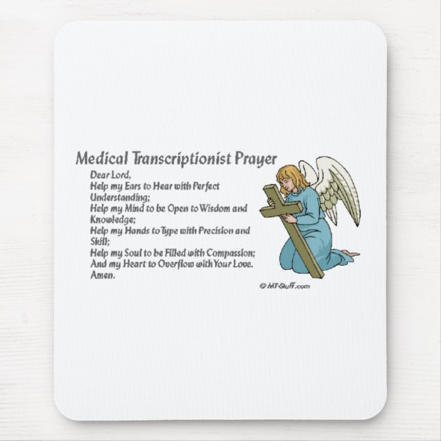 Prayer för medicinsk transkription musmatta (Framsidan)