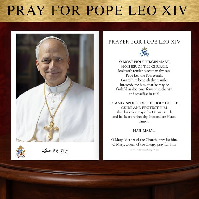 Prayer för påve Leo XIV-Heliga Card Visitkort (Skapare uppladdad)