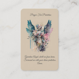 Prayer for Protection Angel Prayer Card Visitkort