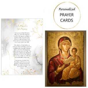 Prayer för Säker Gravid Ortodox Christian Card Placeringskort