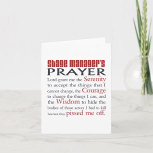 Prayer för scenhanteraren kort