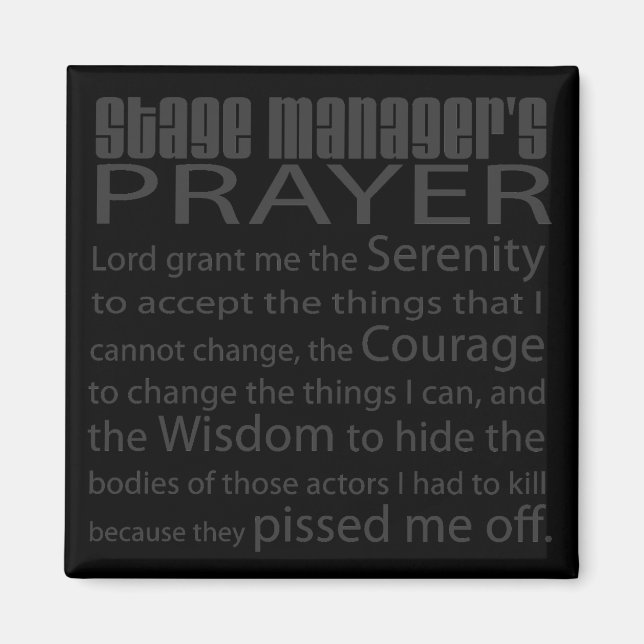 Prayer för scenhanteraren magnet (Framsidan)