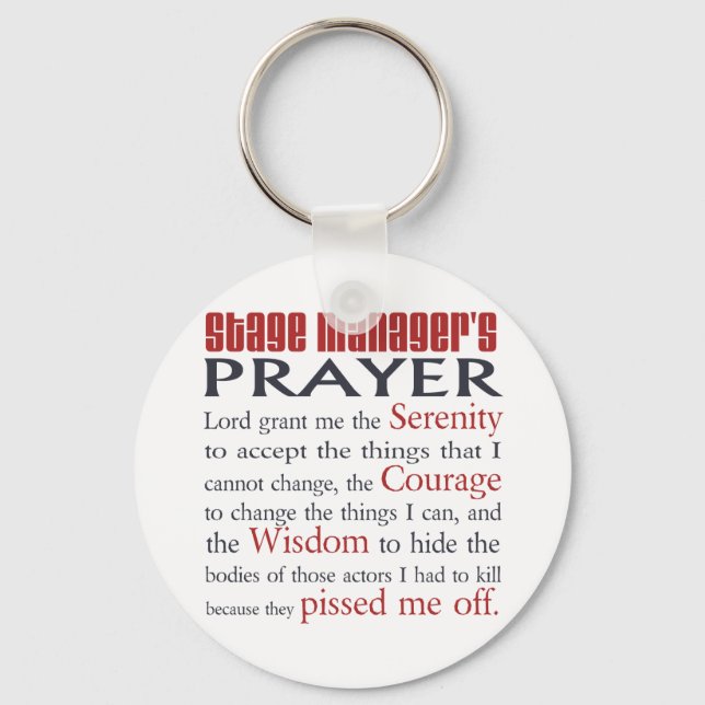 Prayer för scenhanteraren nyckelring (Framsida)