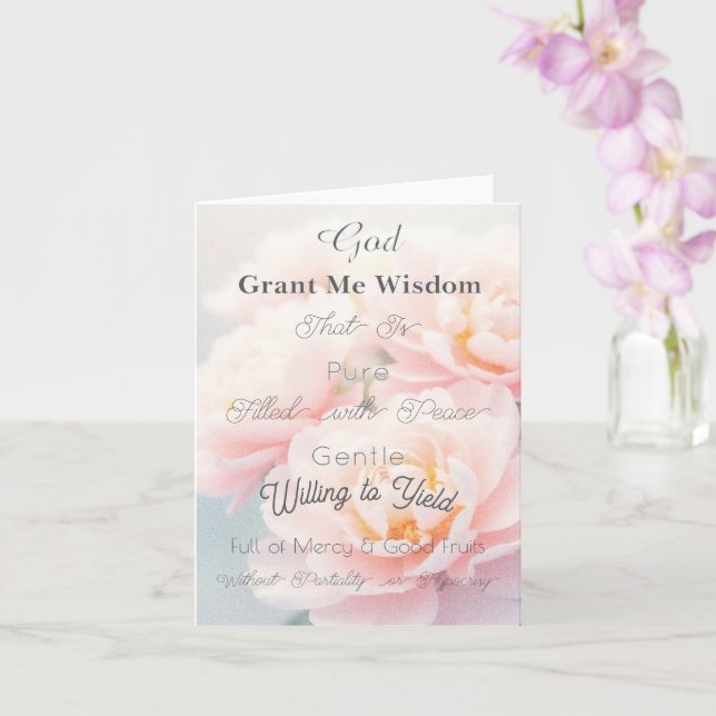 Prayer för Wisdom: Christian Greeting Card Kort (Orkide)