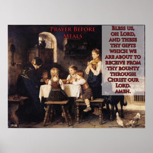 Prayer Före Måltider Poster (Framsidan)