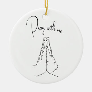 Prayer Händer, rosa med mig Julgransprydnad Keramik