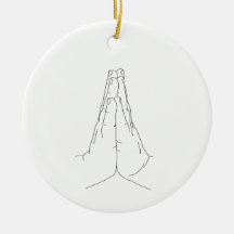 Prayer Händer, Simple Line Art Sticker