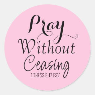 Prayer Heliga Bible Verse Ljus rosa and Black Runt Klistermärke