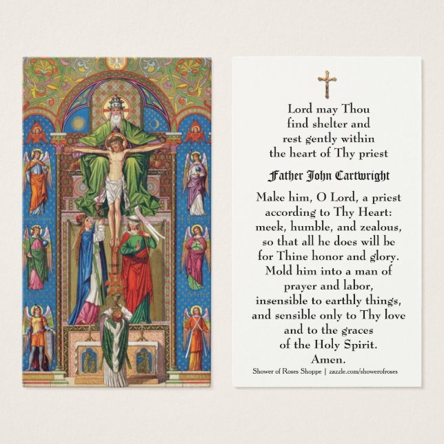 Prayer Heliga Card för katolsk präst-Religiösa Visitkort (Framsida & baksida)