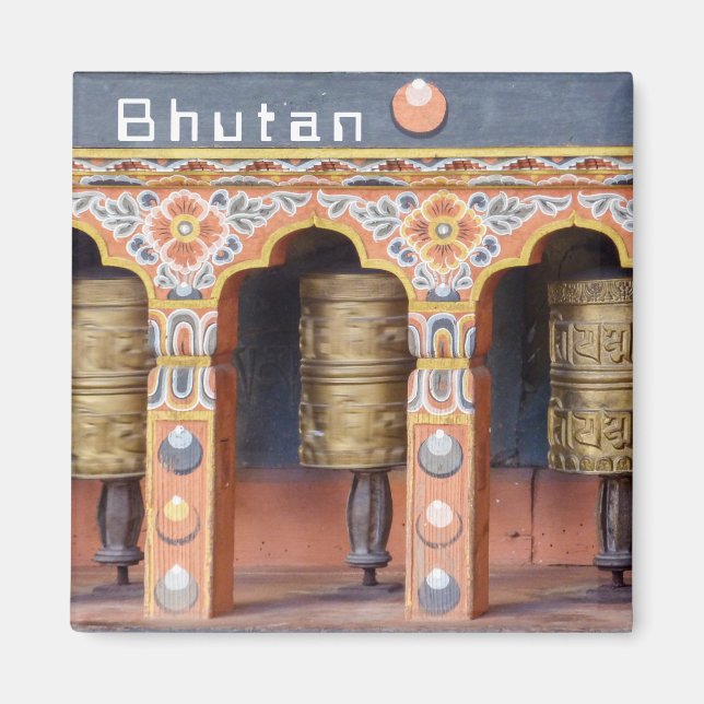 Prayer Hjul - Bhutan Magnet (Framsidan)