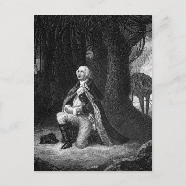 Prayer i Valley Forge.  Bild för Gen_Krig Vykort (Framsida)