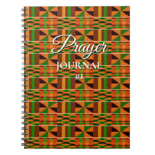 Prayer Journal African Kente K47 Spiral bärbar dat Anteckningsbok