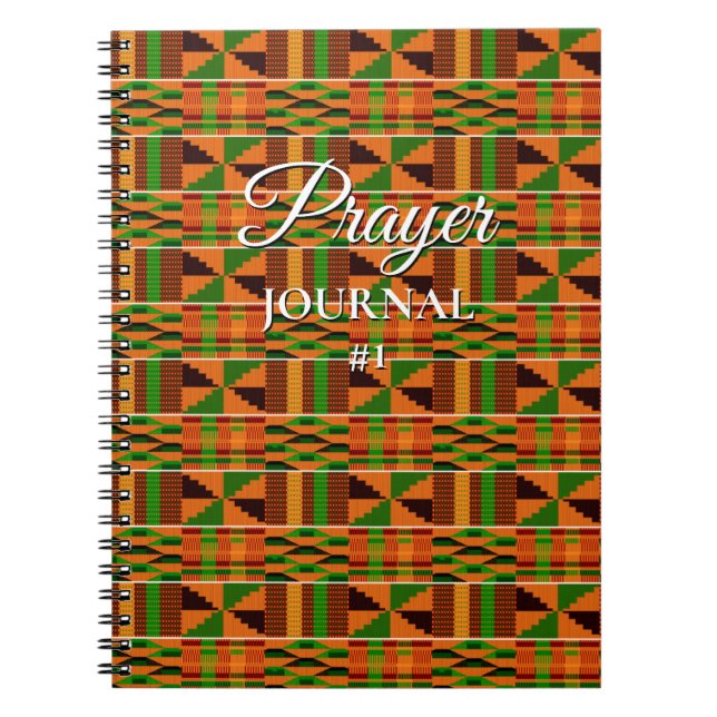 Prayer Journal African Kente K47 Spiral bärbar dat Anteckningsbok (Framsidan)