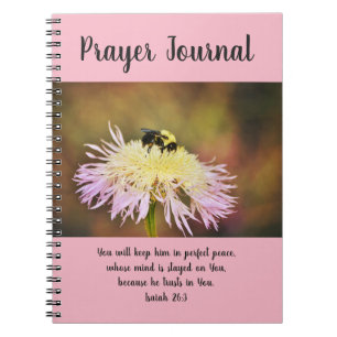 Prayer Journal Bee på vildblomma Anteckningsbok