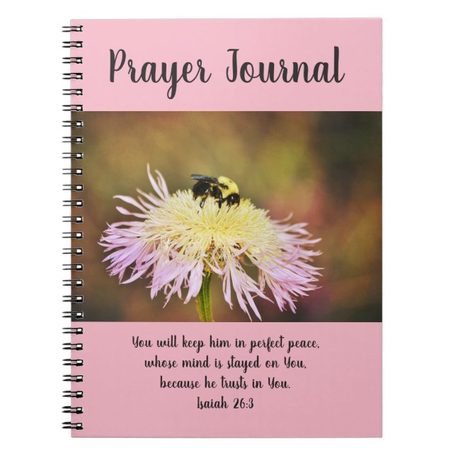 Prayer Journal Bee på Wildblomma Anteckningsbok (Framsidan)