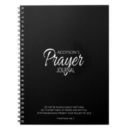 Prayer Journal Black White Anteckningsbok