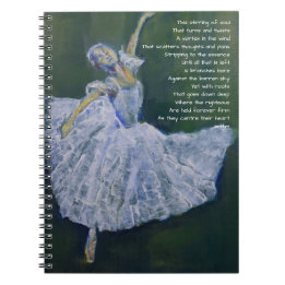 Prayer journal med ballerina och poesi anteckningsbok med spiral