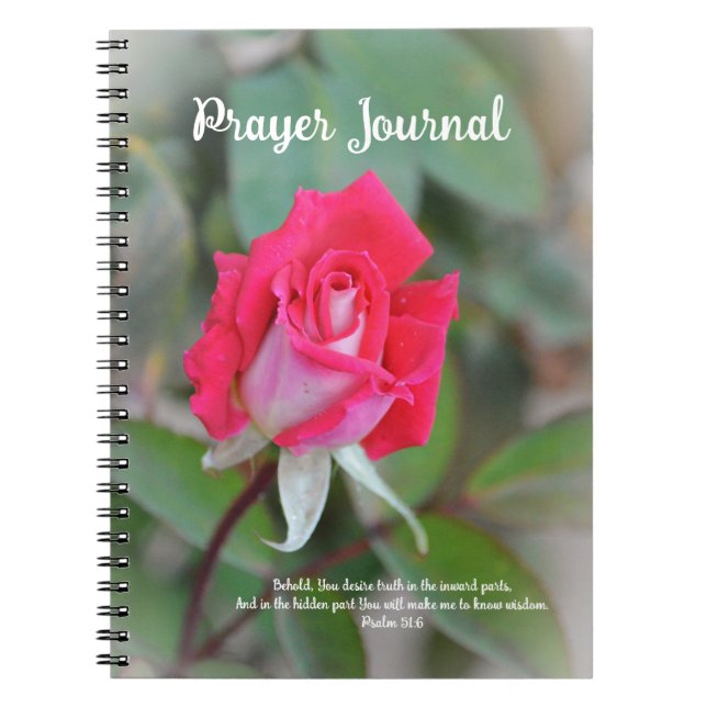 Prayer Journal med Ro och Scripture Anteckningsbok (Framsidan)