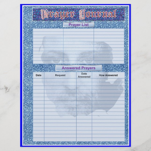 PRAYER JOURNAL PAGE Album / Binder Infoga sidor Reklamblad (Framsidan)