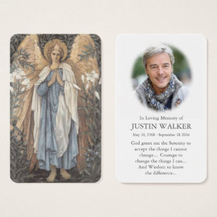 Prayer-kort Angel i anmälan Visitkort