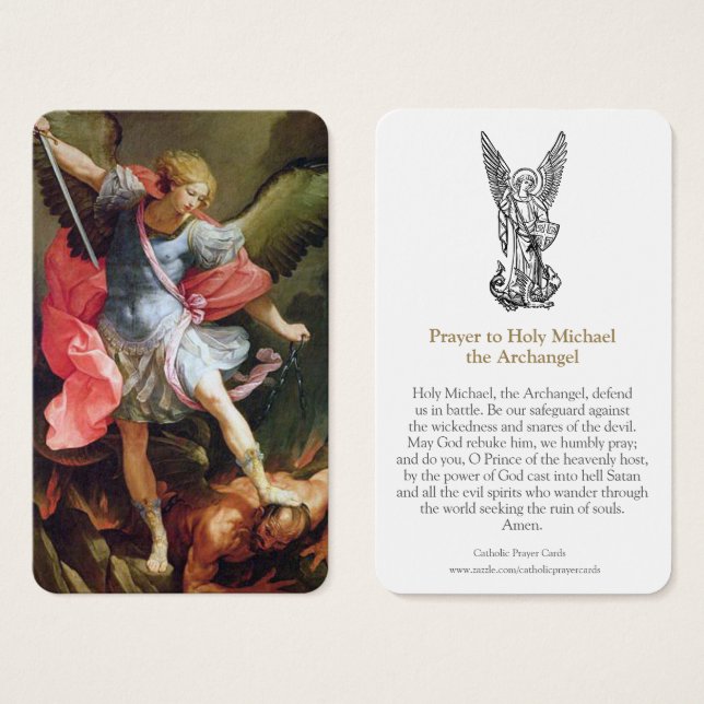 Prayer-kort | Archangel Michael Visitkort (Framsida & baksida)