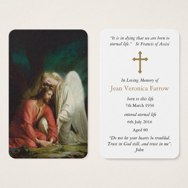 Prayer-kort | Arm av ängel Visitkort (Framsida & baksida)