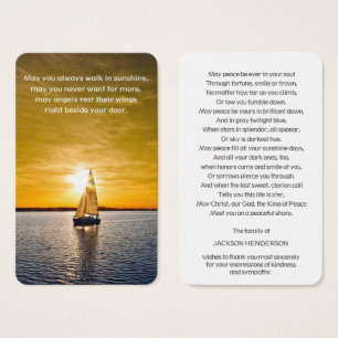 Prayer-kort   Boat & Sunset Visitkort