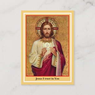 Prayer-kort för den katolska Andlig-kommunen Visitkort