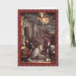Prayer-kort för St. Valentines day Religiösa Helgd Helgkort