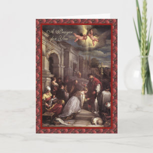 Prayer-kort för St. Valentines day Religiösa Helgd Helgkort