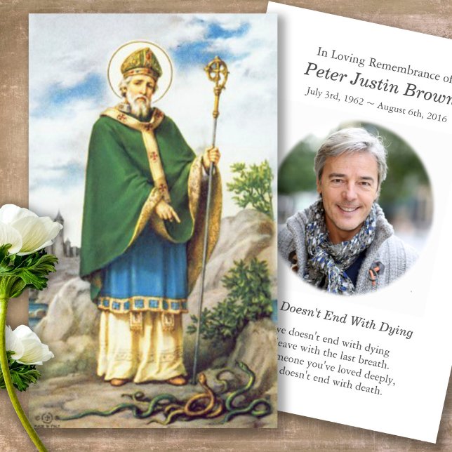Prayer-kort | Glorious St Patrick Visitkort (catholic, religious, celebration of life, in loving memory of, prayer cards for bereavement)