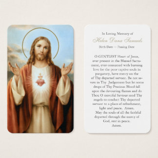 Prayer-kort | Helig Heart Jesus 3 Visitkort