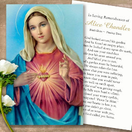 Prayer-kort | Helig Heart Mary Visitkort