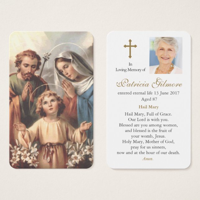 Prayer-kort | Heliga Familj 2 Visitkort (Framsida & baksida)