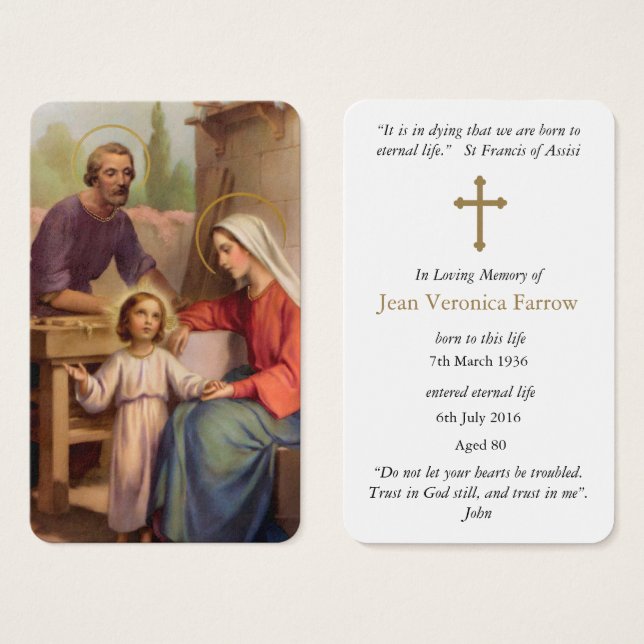 Prayer-kort | Heliga-familj 4 Visitkort (Framsida & baksida)