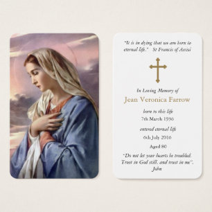 Prayer-kort HELIGA MOR Visitkort