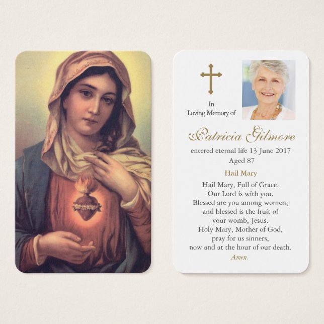 Prayer-kort | Hjärtat i Mary 1 Visitkort (Framsida & baksida)