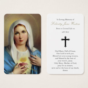 Prayer-kort Italienska Mary Visitkort