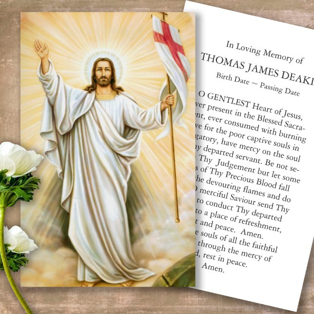 Prayer-kort | Jesus 2 Visitkort (catholic, religious, celebration of life, in loving memory of, prayer cards for bereavement)